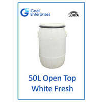 50L Open Top Drum Fresh White