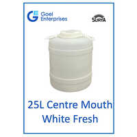 25L Centre Mouth Plastic Drums Fresh White