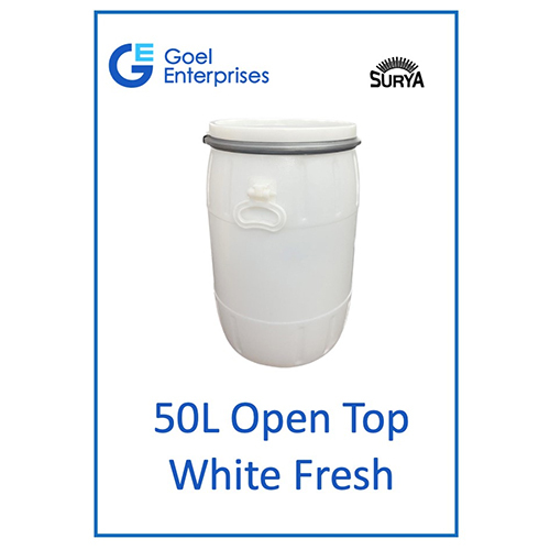 50L Open Top Drum Fresh White