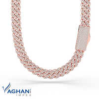 Mens Fancy Gold Chains - Natural Diamond, Princess Cut, White Diamonds | Fair And Good Diamond Cut, Filled Diamonds