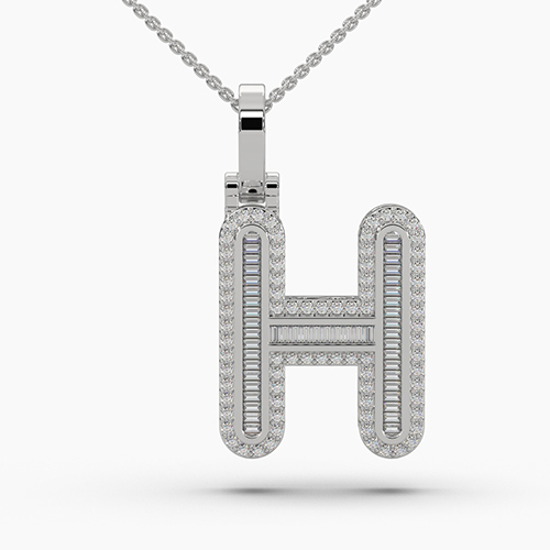 H Alphabet Silver Necklace