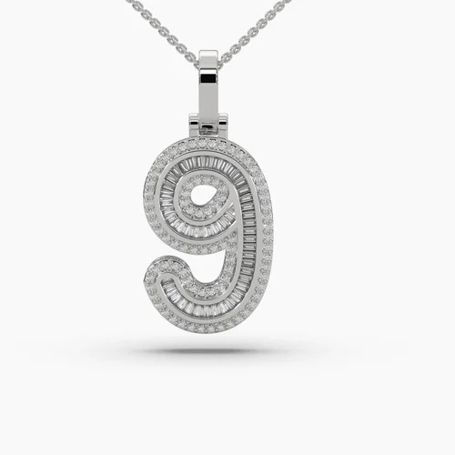 9 Alphabet Diamond Letter Pendant