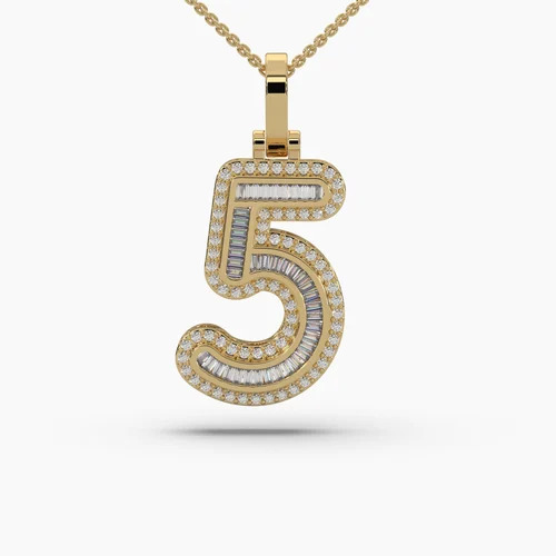 5 Alphabet Diamond Letter Pendant