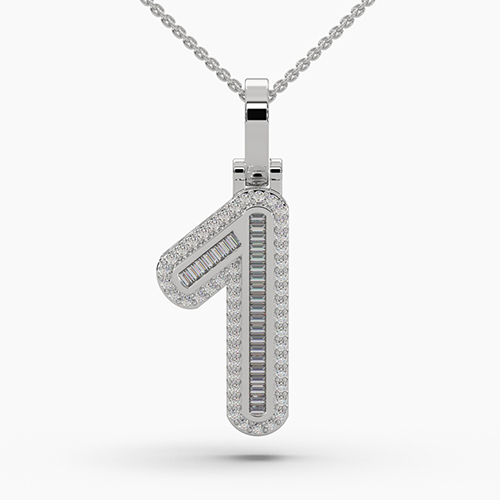 1 Alphabet Silver Necklace
