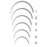 Js-1083 Eye Curved Needle - Metal Construction, Silver Color Code | Designed For Hospital Applications, Pack Of 6 Needles
