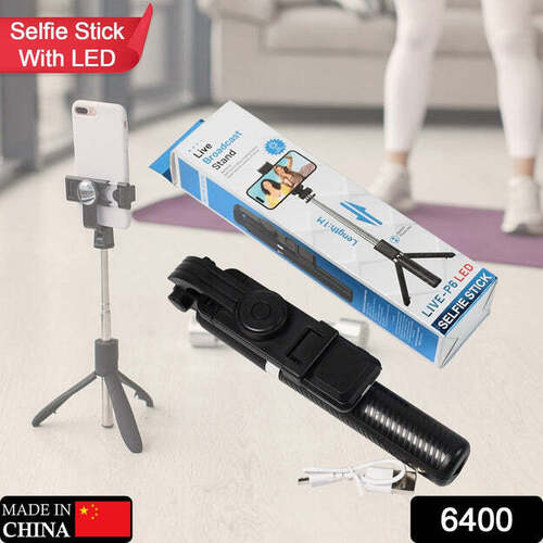 BLUETOOTH SELFIE STICK PORTABLE PHONE TRIPOD STAND FOR MOBILE (6400)