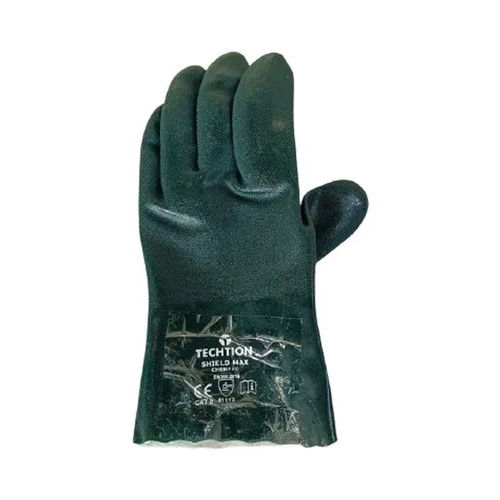 Double Dipper Pvc Hand Gloves - Color: Green