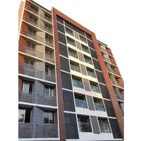 Exterior Cladding Panel Front Elevation - Decorative Paper Material, Various Sizes, Matte Brown Finish, Thickness Options: 6mm, 8mm, 10mm