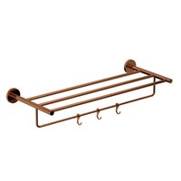 Towel Rack with Lower Rail and Hooks H2O