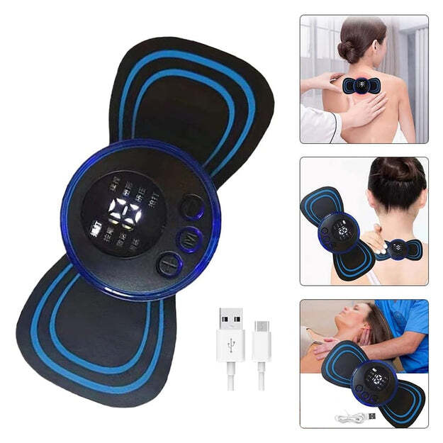 PORTABLE USB NECK MASSAGER ELECTRIC NECK MASSAGER AUTOMATIC MASSAGE ENHANCER MINI CERVICAL MASSAGER EMS LYMPHATIC DRAINAGE MASSAGE WITH CABLE (6204)