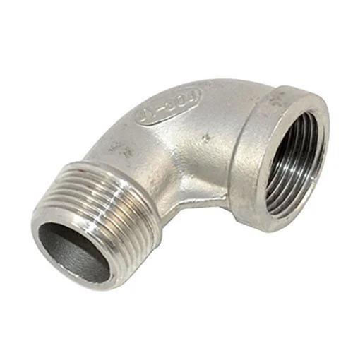 Stainless Steel Threaded Elbow - Polished Finish, Elbow Type for Steel Applications in Construction | Durable Stainless Steel Build