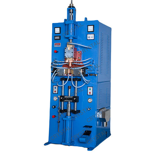 Blue Vertical Metal Gathering Machine