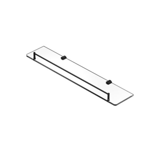 Black Glass Shelf with Rail H2O