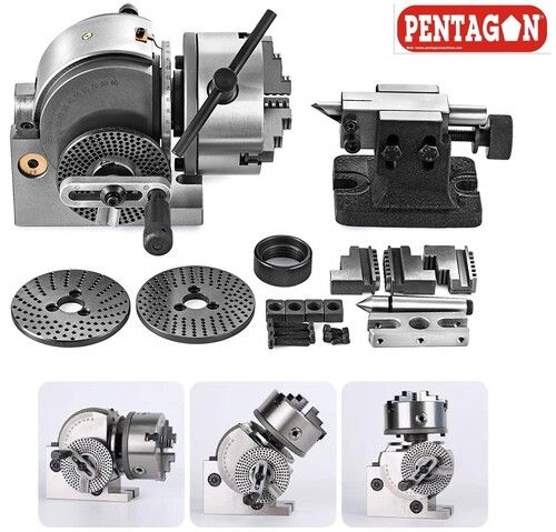 PENTAGON Semi Universal Dividing Head/Indexing head Set model BS1 with 6 inch Chuck Tailstock Dividing Plates and other std accessories