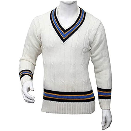 White Cricket Sweater Full Sleeves