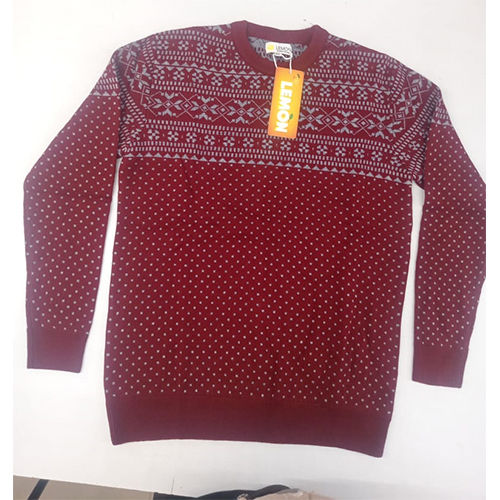 Wool Jacquard Sweater Red