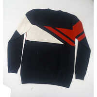 Pullover - Wool Fabric, Long Sleeves, Multicolor Striped Design | Men's Round Neck Sweater