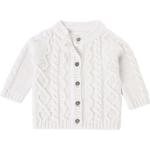 White Organic Cotton Baby Sweater