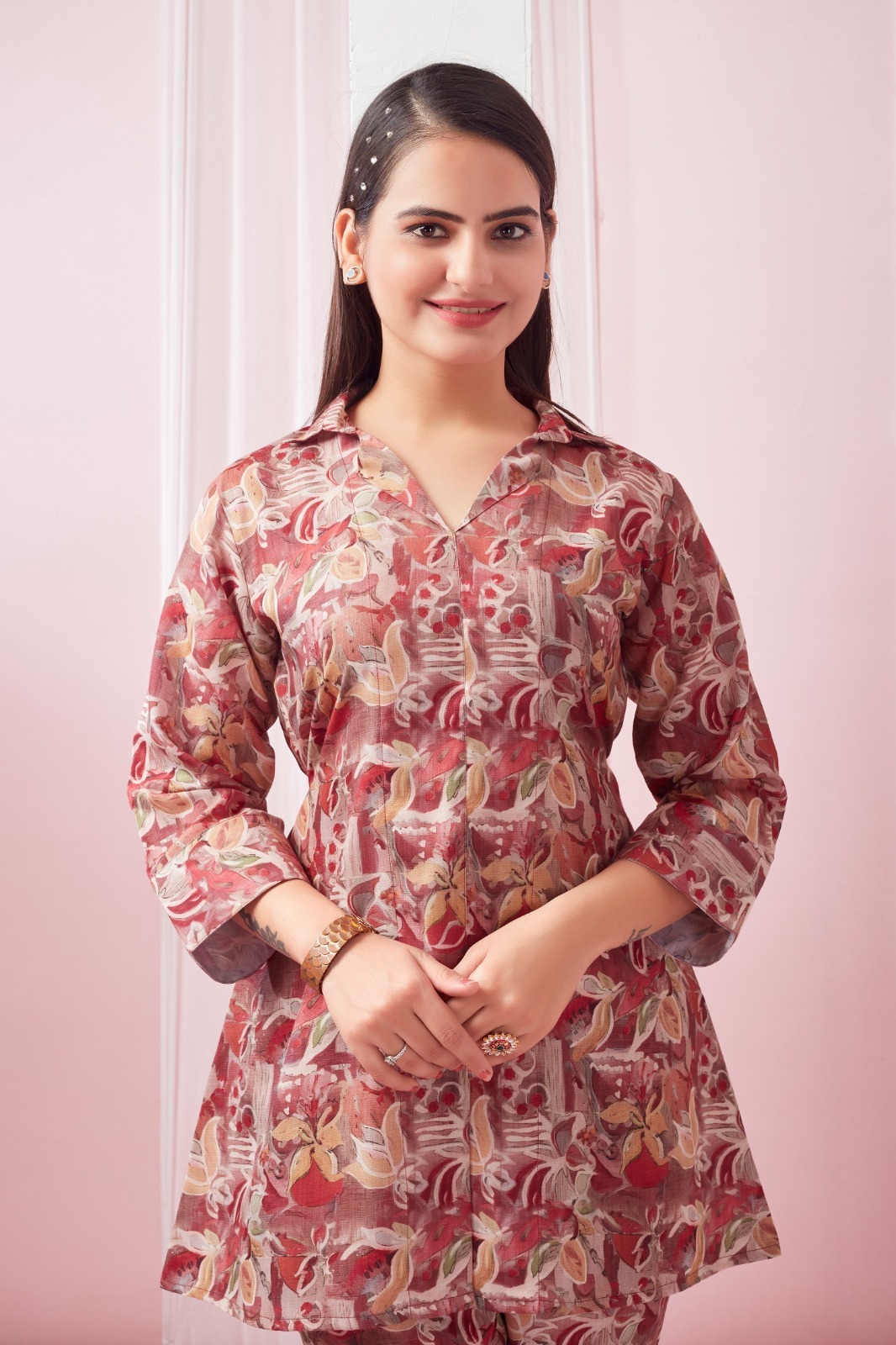 Latest Co-rd set catalog (Kurti with pant) launch by mora couture brand