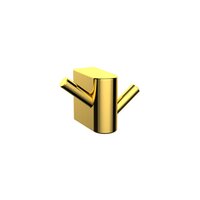 Gold Robe Hook Double Subtle - Finish: Glossy