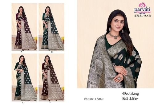 Elegant Dark Colour Silk Saree-25231 - Occasion: Ethnic