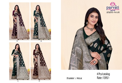 Elegant Dark Colour Silk Saree-25231