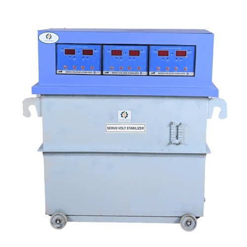 Rayvolts Power 10 kva Servo Voltage Stabilizer Oil Cooled Three Phase input 360 V output 415/415 VAC