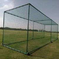 Cage Net - High-tensile Nylon, Variable Dimensions, Green | 25 Mm Mesh Size, Steel Frame For Cricket Practice And Ball Containment
