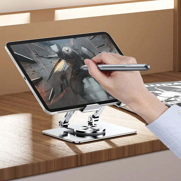 360 Degree ROTATING TABLET STAND METAL ALLOY ADJUSTABLE HEIGHT ROTATION BRACKET (6946)