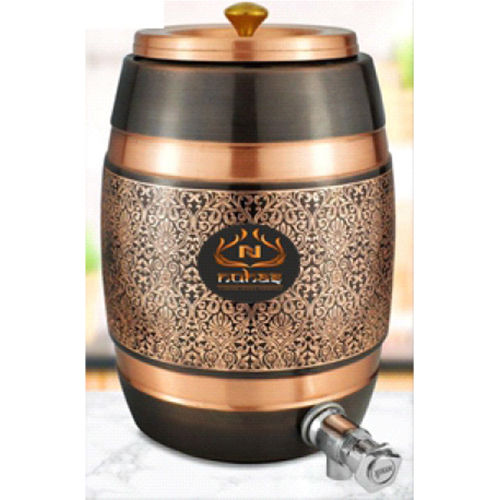 Barrel Matka Antique Etching 8 Litre