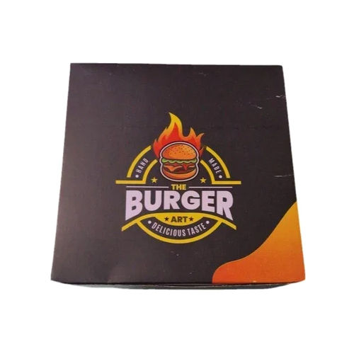 Black Paper Burger Packaging Box