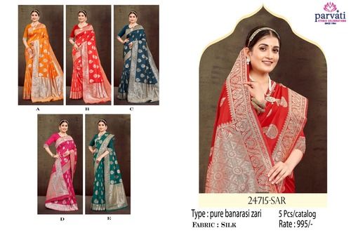 Traditional Bridal Wear Pure Silk Banarasi Jari Saree For Women-24715