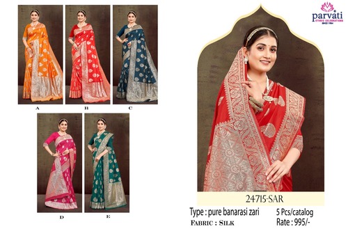 Bridal Wear Pure Silk Banarasi Jari Saree For Women-24715