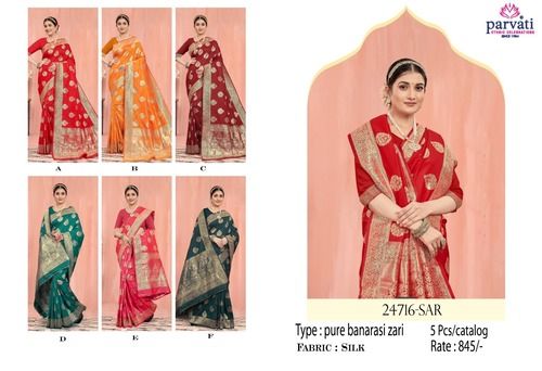 Traditional Pure Banarasi Silk Jari Work Saree For Wedding Wear-24716