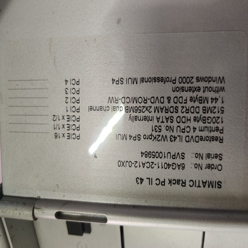 SIEMENS SIMATIC 6AG4011-2CA12-0JX0 RACK PC IL 43