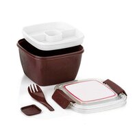 UNIQUE LUNCH BOX REUSABLE FREEZER SAFE FOOD CONTAINERS WITH SPOON FOR ADULTS AND KIDS (5941)