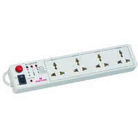 Anchor Polycarbonate Spike Guard 4 Way Socket - White, 1m Corded Cable, 4 Sockets With Shutter, 300g Weight , Led Indicator, 1 Year Warranty