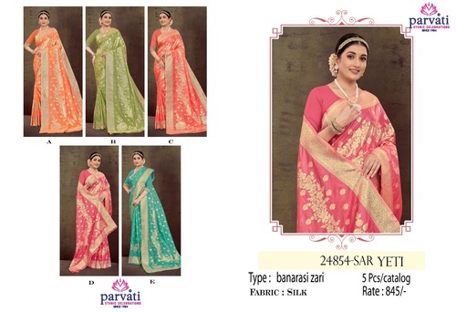 SIlk Banarasi Zari Work Saree For Bridal Wear-24854