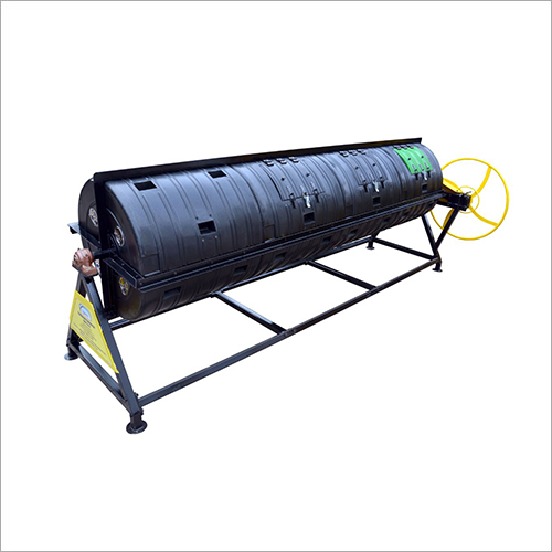Rotary Drum Composter - Iron Construction Semi-Automatic Operation | Portable Design for Efficient Food Waste Composting