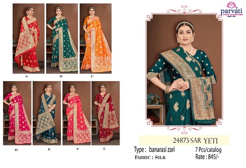 Silk Banarasi Jari Work Saree For Wedding-24873