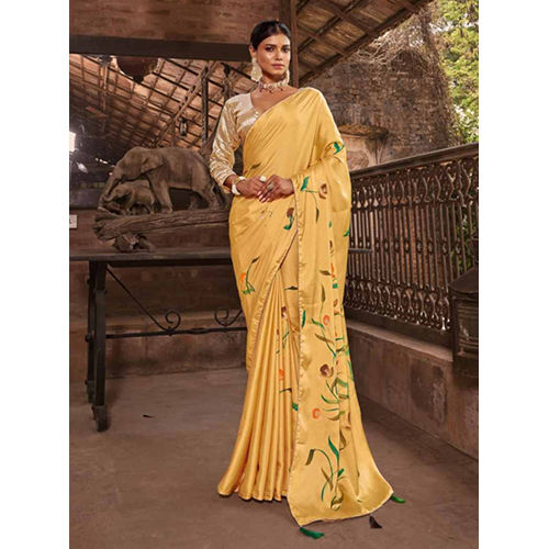 Ladies Chahel Satin Crepe Sarees