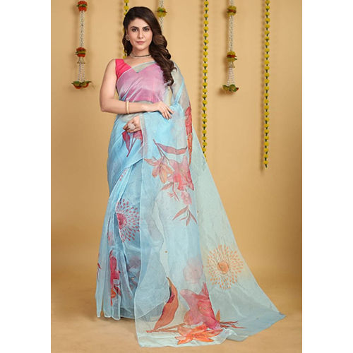 Ladies Soft Pure Organza Handwork Sarees