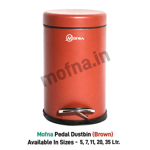 Stainless steel Brown Pedal Bin