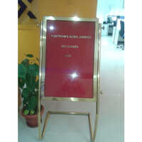 Brass Round Pipe Top Surface Glass Welcome Board - Advantage: Magnetic