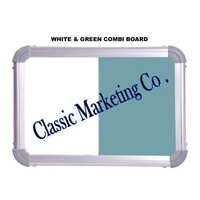 While And Green Combi Board - Ceramic, Rectangular Shape, Green Color | Ideal For School Use, Writing Surface