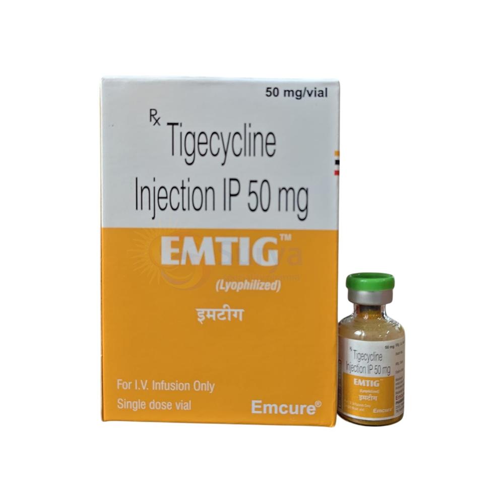 Emtig 50mg Injection - Antibiotic Injection For Severe Infections | Used In Critical Care, Administered Intravenously By Healthcare Professionals