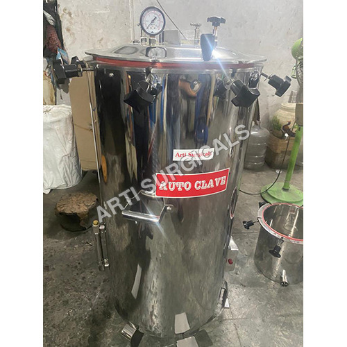 Double Wall Manual Autoclave - Stainless Steel, Semi-Automatic Design | High Steam Pressure, User-Friendly Operation, Built-In Timer