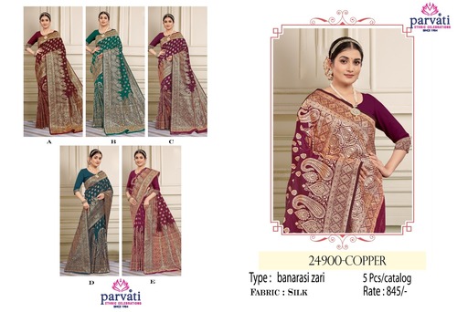 Banarasi Copper Zari Work Silk Saree-24900