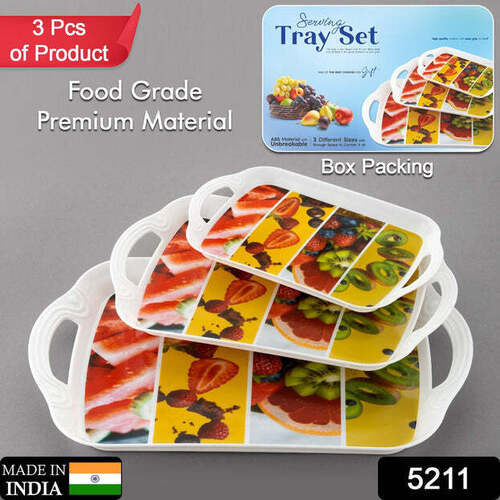 SERVING TRAY SET (PACK OF 3 PCS) (SMALL MEDIUM LARGE) (MULTICOLOUR) 5211