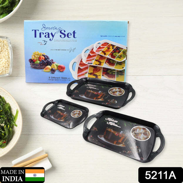 SERVING TRAY SET (PACK OF 3 PCS) (SMALL MEDIUM LARGE) (MULTICOLOUR) 5211